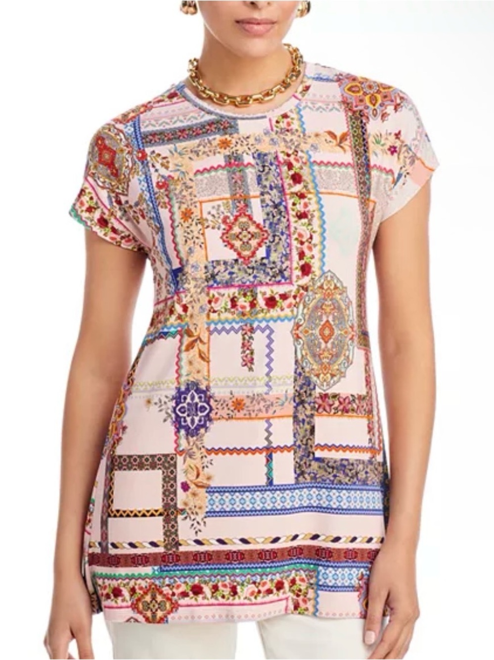 Johnny Was Stano Relaxed Dolman Sleeve Patchwork Tunic. 95% Bamboo! $160 retail.